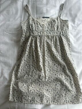 Brandy Melville Cream Dress with Navy Floral Print